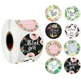 thumbnail image 1 of ROCKROK Pieces Round Thank You Stickers Roll Self Adhesive Floral Label Reward Sticker Small Business Packaging Box Sticker, 1 of 7