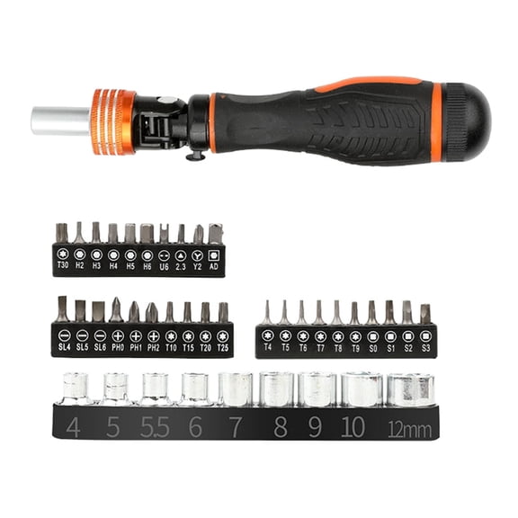 ROCKROK Reliable Ratchet Screwdriver with Magnetic Bits Innovative Screwdriver 40 Pack