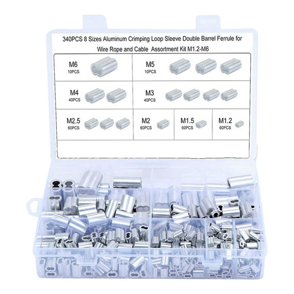 ROCKROK Steel Cable Wire Aluminum Clip Crimps Looping Sleeves Rope Cord Stop Clamps