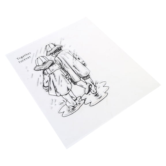 ROCKROK Sweet Couple Clear Silicone Stamp for DIY Birthday Wedding Invitation Cards