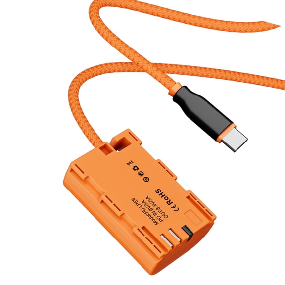 ROCKROK USB C Power Cable Adapter Cord LPE6 Dummy Battery for 90D 5DIV R5 Cameras