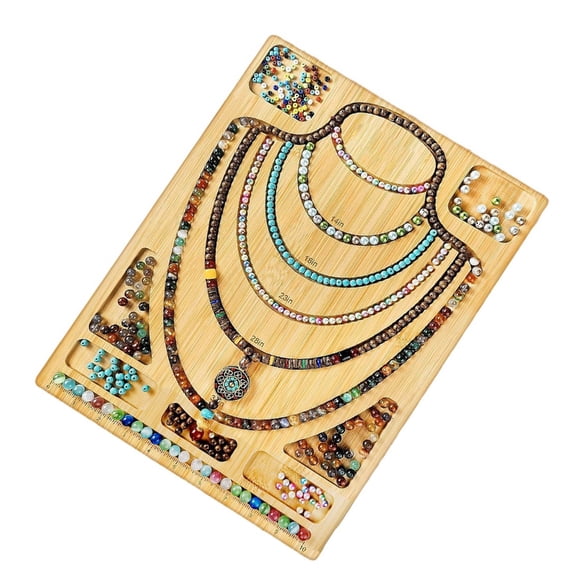 ROCKROK Wooden Bead Design Board Jewelry Crafting Tool Jewelry Beading Design Tray