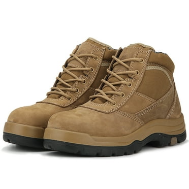 ROCKROOSTER Cortez Steel Toe Brown Work Boots for Men Wide Width EE AK250-4