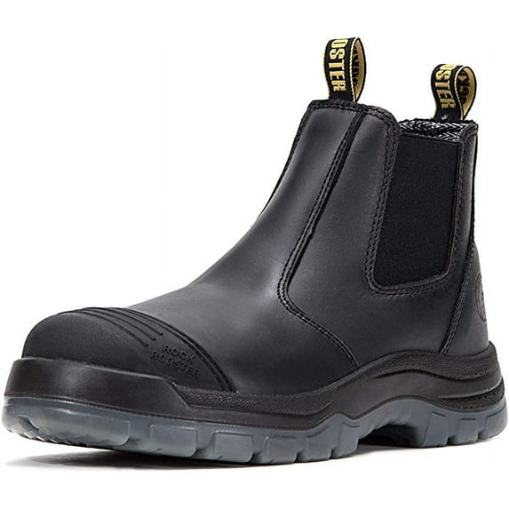 ROCKROOSTER Work Boots for Men, 6 inch Steel Toe, Slip On Safety Oiled Leather Shoes, Static Dissipative, Breathable, Quick Dry AK227-11