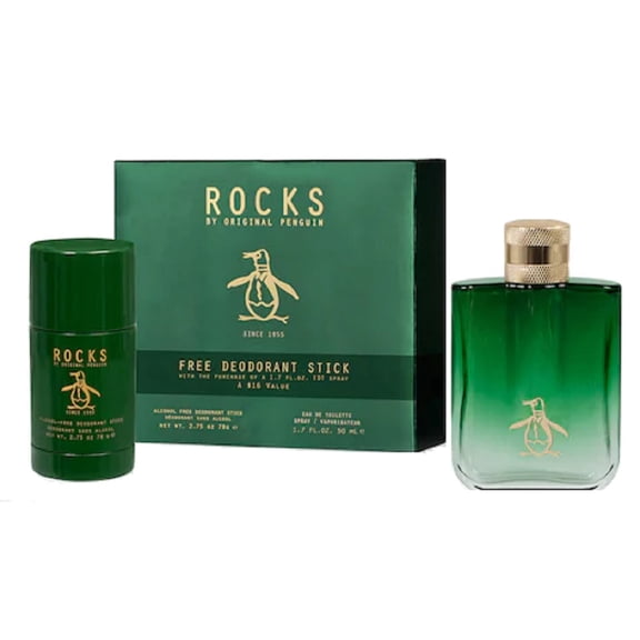 ROCKS * Original Penguin 2 pcs Gift Set Cologne (1.7 oz EDT + 2.75 oz Deo Stick)