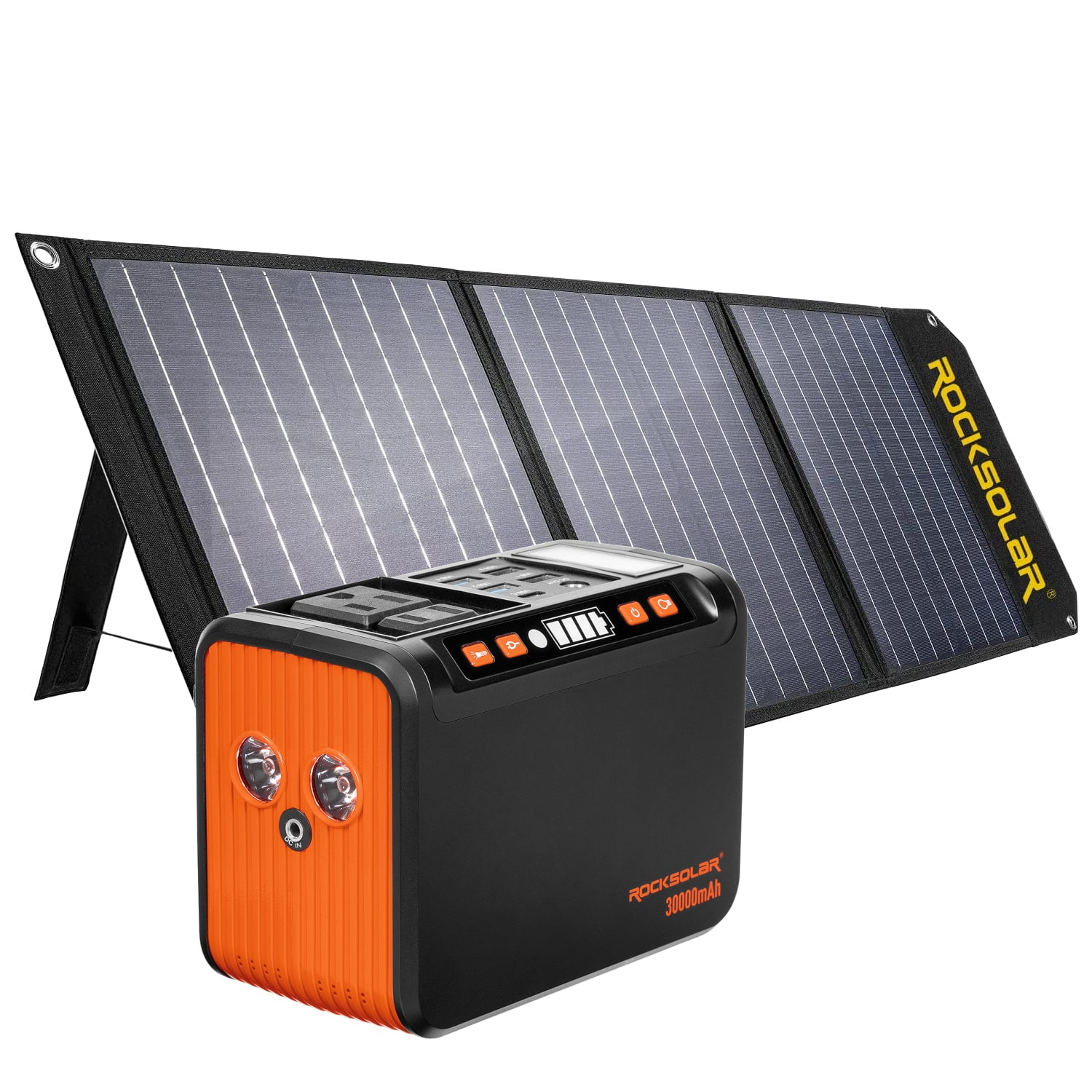 ROCKSOLAR Weekender Max 80W Portable Power Station with 30W Foldable