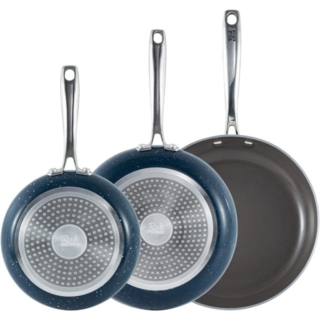 ROCKURWOK 3 Pcs Ceramic Nonstick Frying Pan Omelet Pan Skillet Heavy