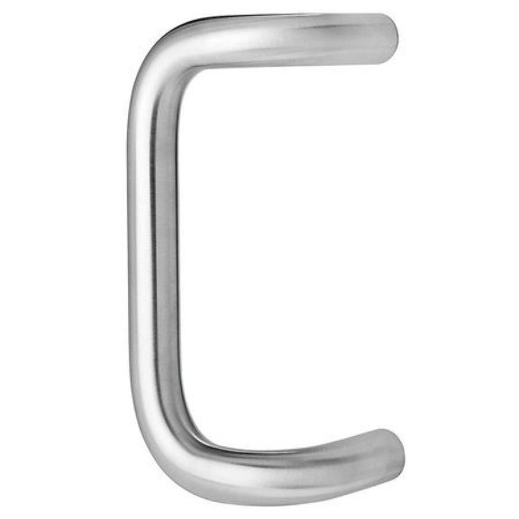 ROCKWOOD BF157.32D Offset Pull Handle, Stainless Steel, Satin, Clips/Fasteners