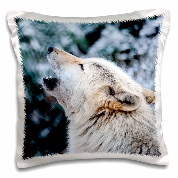 3drose, Rocky Mountain Gray Wolf Howling, 16x16 inch Pillow Case