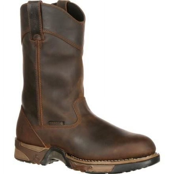 ROCKY WORK Men's 11" Aztec Wellington Soft Toe Waterproof Work Boot Brown - FQ0005639