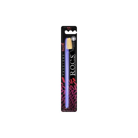 R.O.C.S. Passions Toothbrush Rush Navy Blue Sap Yellow Bristle
