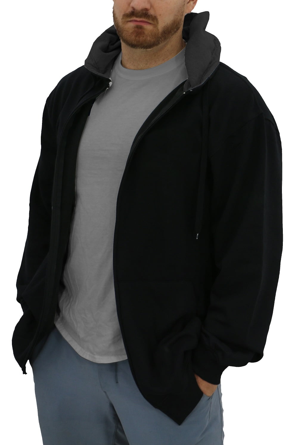 ROCXL Big Tall Men s Zip Hoodie Jacket 3XL to 5XLT Midweight Fleece