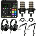 thumbnail image 1 of Rode RODECaster Duo Integrated Audio Production Studio, Bundle with 2x PodMic Microphone, 2x NTH-100 Headphones, 2x PSA1+ Boom Arm and 2x Cable, 1 of 9
