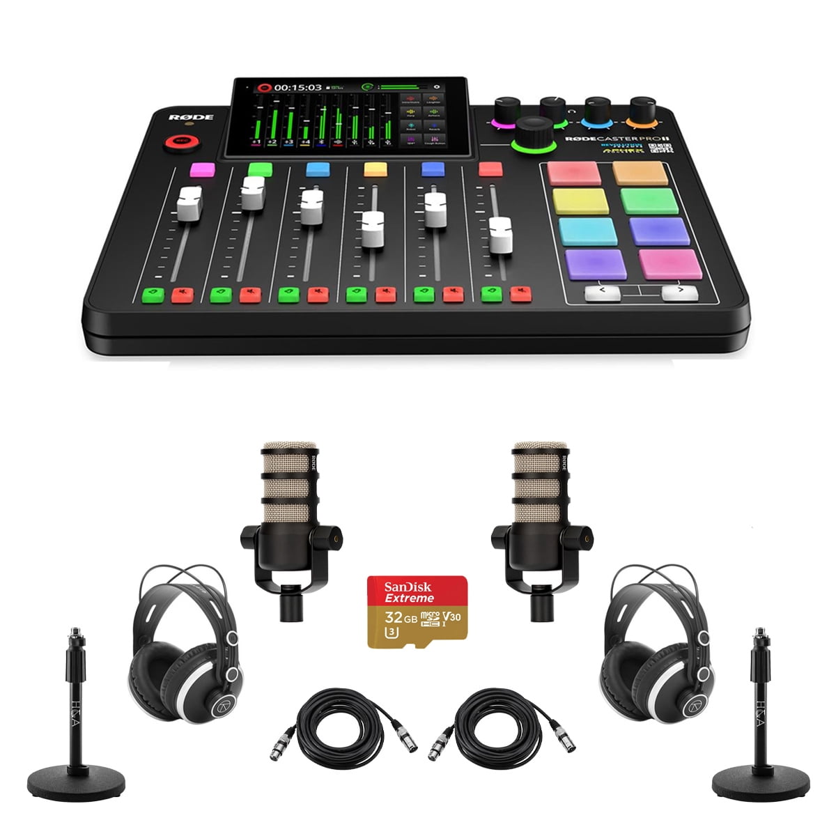 Rodecaster Pro Stand Riser Rode RODECaster Pro II Integrated Audio Production Studio Console ...