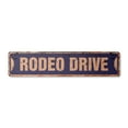 thumbnail image 1 of RODEO DRIVE Vintage Plastic Street Sign beverly hills california hollywood ca | Indoor/Outdoor |  24" Wide, 1 of 4