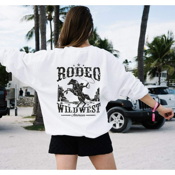 RODEO WILD WEST HORSE Graphic Unisex Fleece Pullover