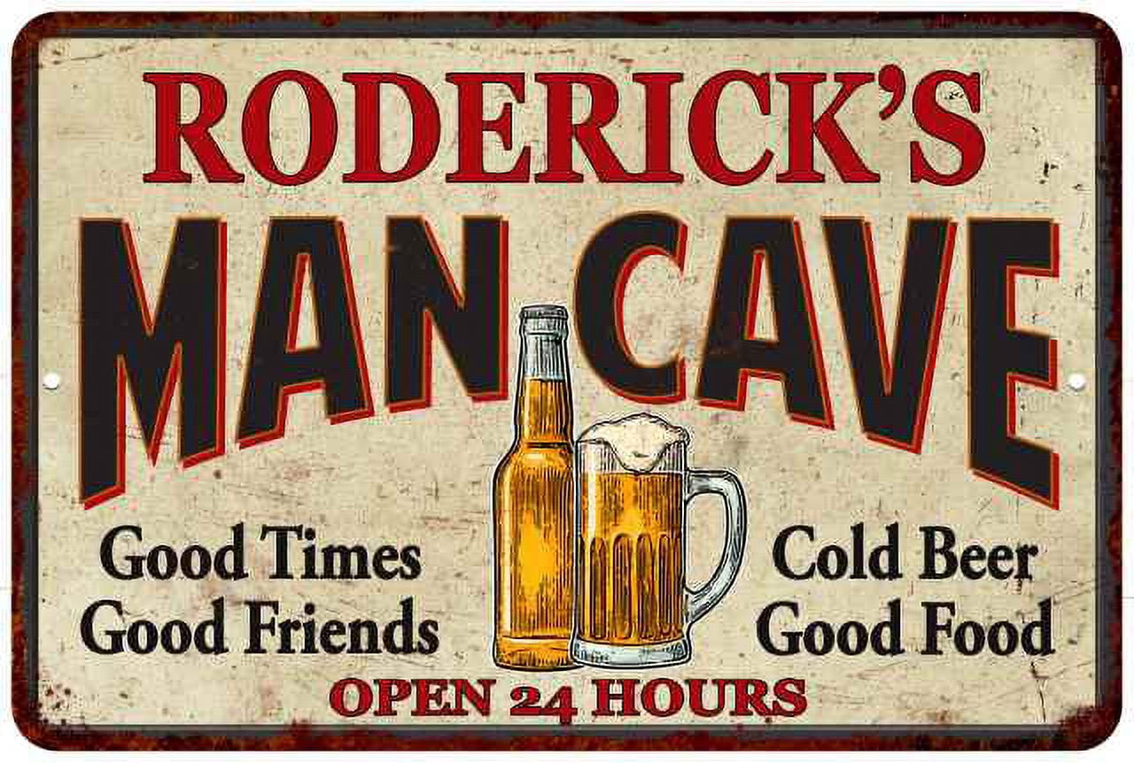 Roderick Cave RODERICK'S Man Cave Sign 8 x 12 High Gloss Metal 208120011348 - Walmart.com