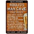 thumbnail image 1 of RODOLFO'S Man Cave Rules Rusty Gift Sign Garage Decor 8x12 108120051433, 1 of 1