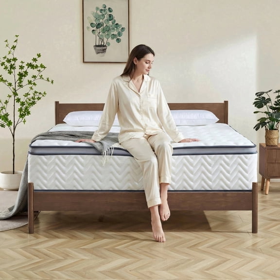 RODREAMY 12 inch Full Mattress Hybrid Mattresses in a Box with Supportive Medium Firm Pocket Coils and Memory Foam, Pressure Relief, Motion Isolation, CertiPUR-US