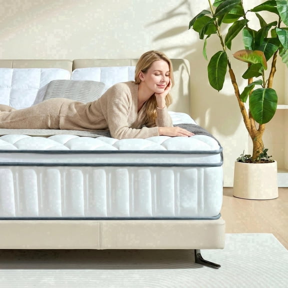 RODREAMY 12 inch Full Mattress, Hybrid Mattress in a Box, Medium Firm, Pressure Relief & Motion Isolation, Breathable & CertiPUR-US