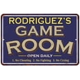 thumbnail image 1 of RODRIGUEZ'S Blue Game Room Sign Metal Wall Decor 8x12 108120002392, 1 of 1