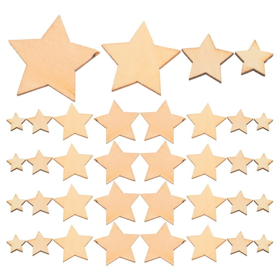 HONMEET Rodshake 200pcs Unfinished Mini Wood Stars Decorations for Wedding Crafts