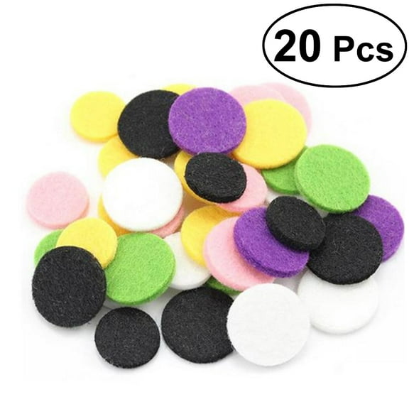 HONMEET 20Pcs Diffuser Necklace Pads Assorted Color Fiber Cotton Thick Absorbent Replacement