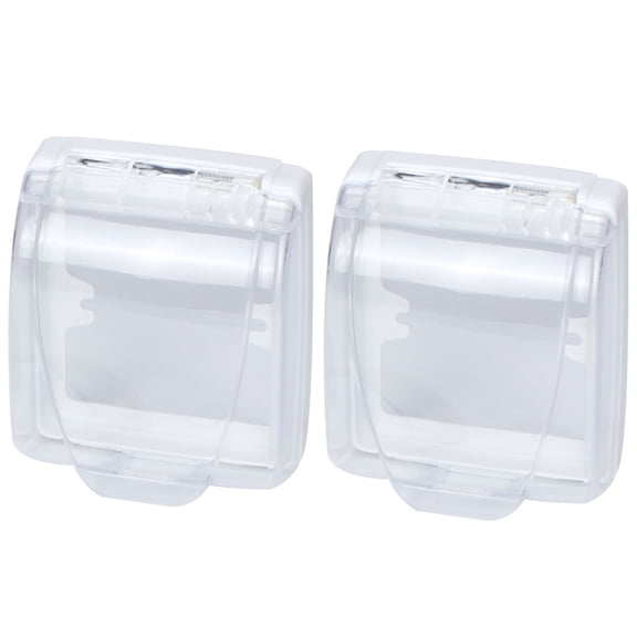 HONMEET 2-Pack Transparent Doorbell Protector Cover Rectangular ABS Plastic for Building Managers and Home Use