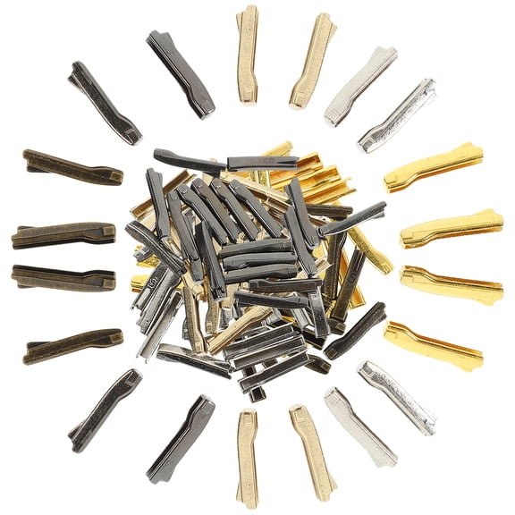 HONMEET Zinc Alloy Zipper Bottom Stop Replacement 50 Pairs Universal Repair Tool for Jackets Bags and Clothing