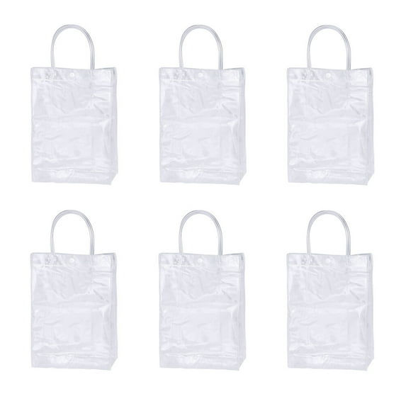 HONMEET 6-Piece Clear PVC Tote Bag Set for Women, Portable Stylish Handbags Perfect for Beach, Travel, and Everyday Use