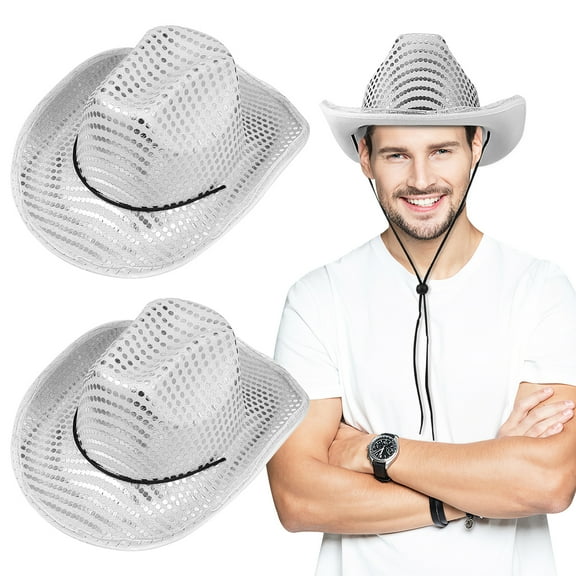 HONMEET Unisex Sequined Western Hat for Men and Women, Party Hat for Theme Events and Special Occasions