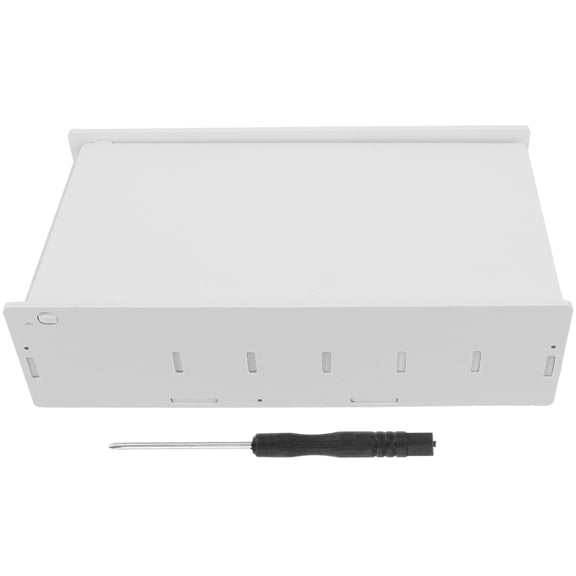 HONMEET Small White Wood Money Storage Box with Lock 1 and Bill Organizer