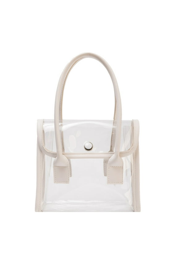 RODSHAKE Women Clear Jelly Handbag Stylish Transparent Tote Bag for Shopping Work and Daily Use