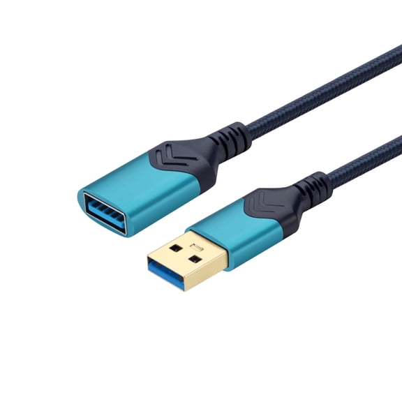 ROFAY USB 3.0 Extension Cable, 15FT Braided USB A Male to Female, High-Speed Data Transfer, Blue