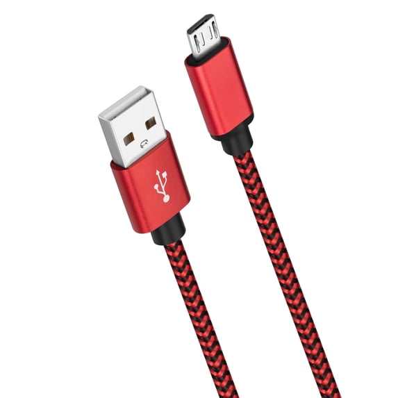 Micro Usb Walmar ROFAY 15' Micro USB to Micro USB Cable, Red, Nylon Braided, 480Mbps ...