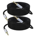 thumbnail image 1 of ROFAY 2-Pack 10ft Ultra-Long 3.5mm Aux Cable, Nylon Braided Male to Male Auxiliary Audio Cord, Hi-Fi Lossless Sound for Home Theater, Outdoor Speakers, Car, Headphones - Black, 1 of 6