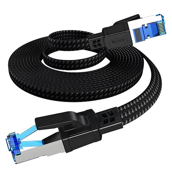 ROFAY Cat 8 Ethernet Cable 50 FT, 40Gbps 2000MHz High Speed Braided Network Cord, Heavy Duty Shielded (S/FTP) LAN Patch Cable for Gaming, Router, Modem