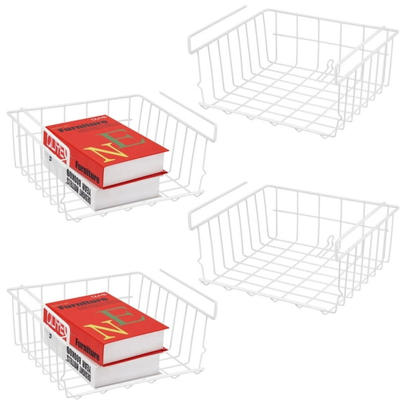 ROFAY Stackable Hanging Metal Wire Storage Baskets, 4-Pack Pantry Organizer