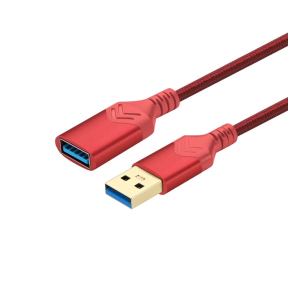 ROFAY 5' USB A Male to USB A Female Cable, Red