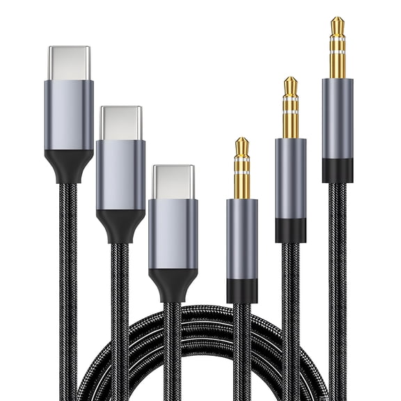ROFAY USB C to 3.5mm Audio Aux Jack Cable 3FT, 3-Pack Hi-Fi DAC Chip Stereo Headphone Car Cord Compatible with iPhone 17/16/15, Samsung Galaxy S24/S23 Ultra, iPad Pro, Pixel 9/8