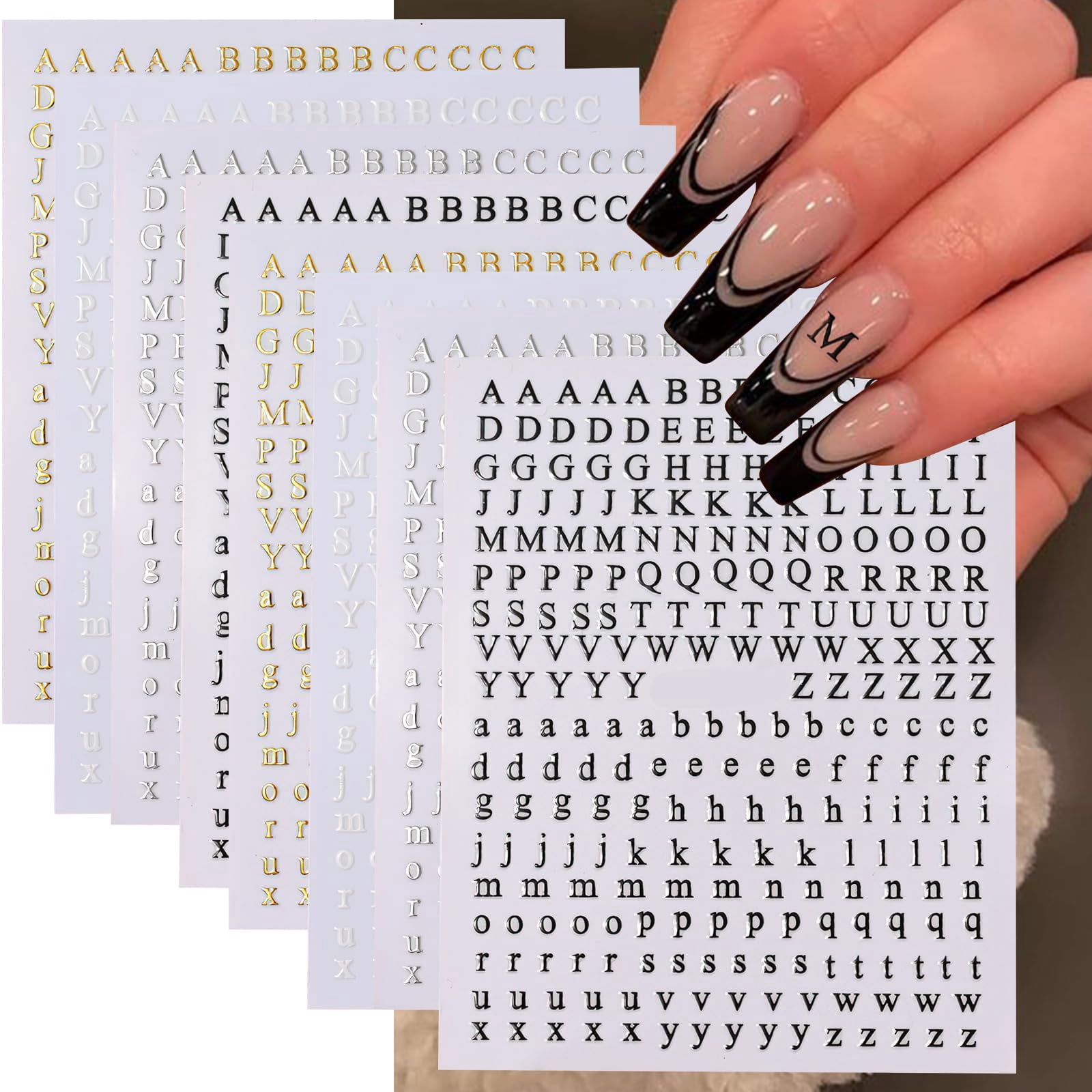 Nail Lettering ROFIBUT Letters Nail Art TMA2 Stickers English Alphabet Nail Self ...