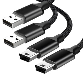 ROFICORD Mini USB Cable Nylon Braided USB 2.0 Type A to Mini B 5-Pin Charging Data Cord for PS3 Controller Dash Cam Digital Camera MP3 GoPro Hero 3+ 2-Pack 5FT