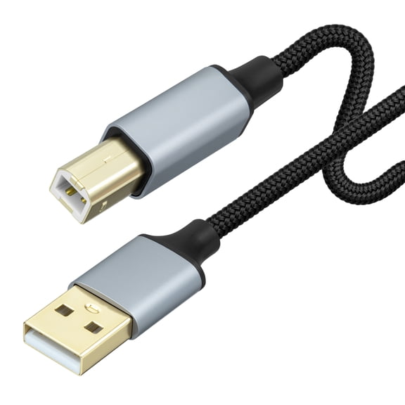 ROFICORD Printer Cable 10ft, USB-A to USB-B Cable, High Speed Nylon Braided Scanner Printer Cord for scanners, printers, servers, cameras - black