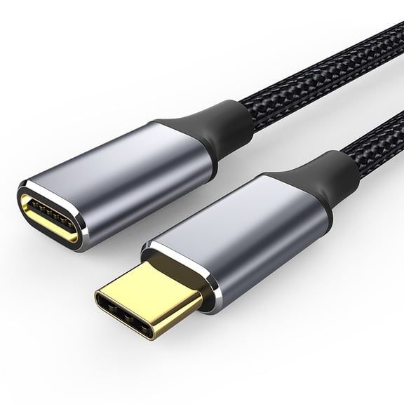ROFICORD USB C Extension Cable 1.5FT, USB Type C 3.2 Gen2 Male to Female Fast Charging & Audio Data Transfer Compatible with iPhone 17/16/15, iPad , Hub/MacBook/Magsafe Charger/Phone More - Black