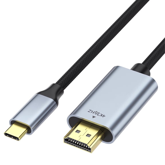 ROFICORD USB C to HDMI Cable 3FT | 4K@30Hz Thunderbolt 4/3 USB Type-C to HDMI Cord Adapter Compatible with MacBook Pro/Air, iPhone 15/16/17, Galaxy S23, iPad Pro, Surface