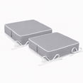 thumbnail image 1 of ROFIEJOX Outdoor Chair Cushions Set of 2, 19 x 19 x 3 Inch Water-Repellent Patio Seat Cushions with High-Resilience Foam, White Piping and Ties, Gray, 1 of 8
