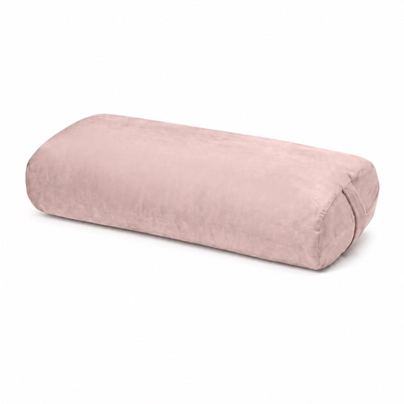 ROFIEJOX Rectangular Yoga Bolster Pillow, 25" x 12" x 5" Restorative Yoga Cushion with Removable Machine-Washable Velvet Cover and Carry Handle, Pink