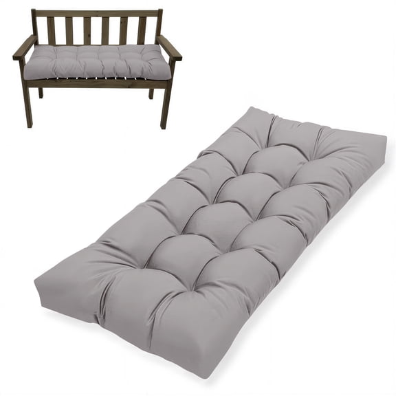 ROFIELTY Outdoor Bench Cushion,42*16*4 inches, Waterproof and UV-Resistant Patio Cushion with Non-Slip Bottom, gray