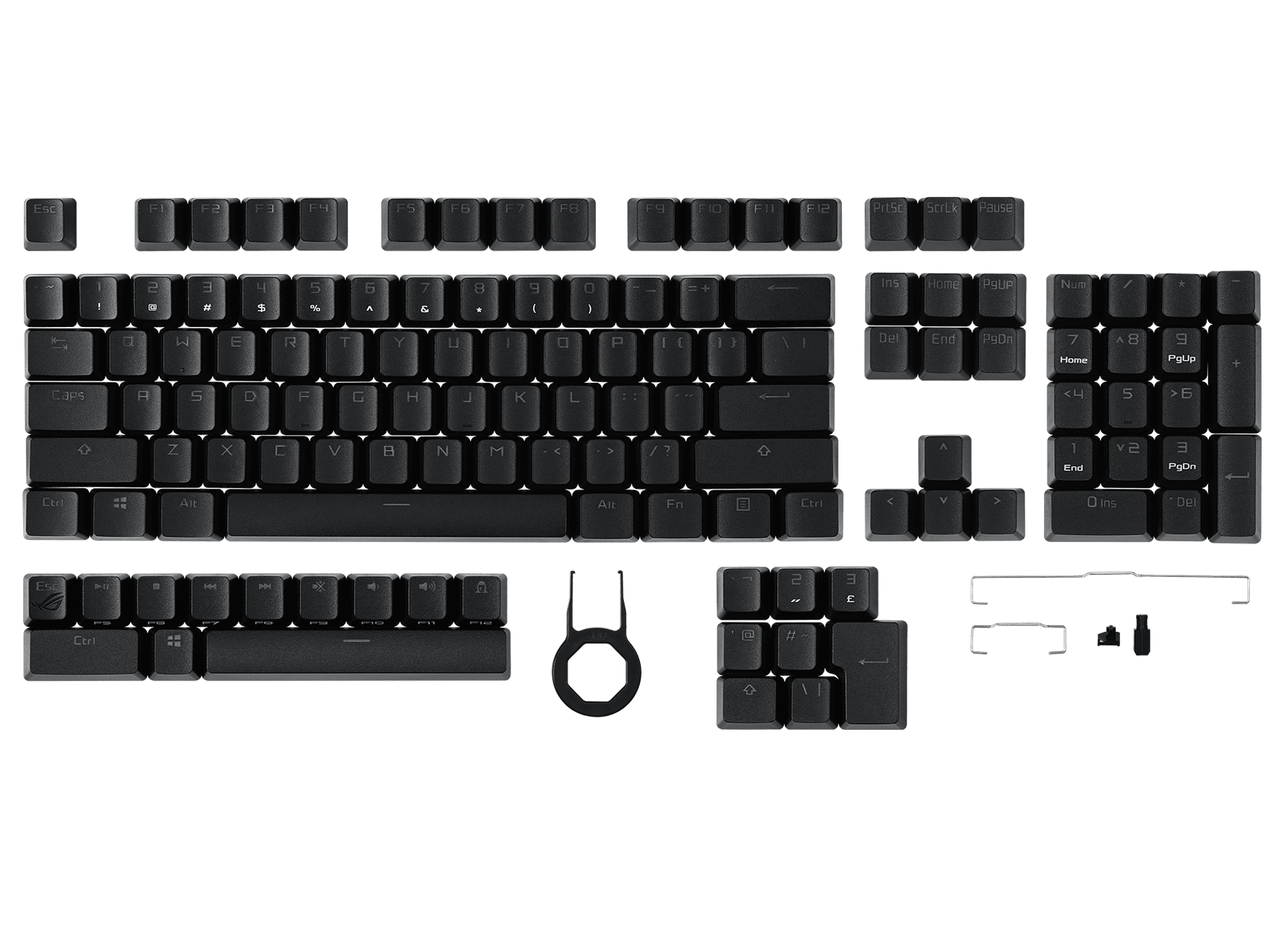 ROG PBT Keycap Set (124 Keycaps, Doubleshot Molded, Premium Feel, Long