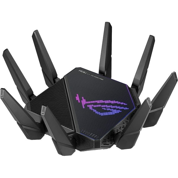 ROG Rapture GT-AX11000 Pro Tri-Band WiFi 6 Exble Gaming Router, 10G & 2.5G Ports, RangeBoost Plus, Triple-Level Game Acceleration, Subscription-Free Network Security, AiMesh Compatible